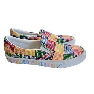 Vans Classic Slip On Sneaker Pride Multi True White Men's Size 13 Casual LGBTQ+